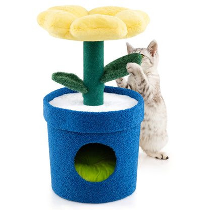 Cute Cat Tree With Flower Perch, Yellow Cat Trees Condos & Scratchers at Gallery Canada