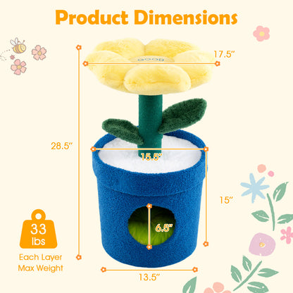 Cute Cat Tree With Flower Perch, Yellow Cat Trees Condos & Scratchers at Gallery Canada