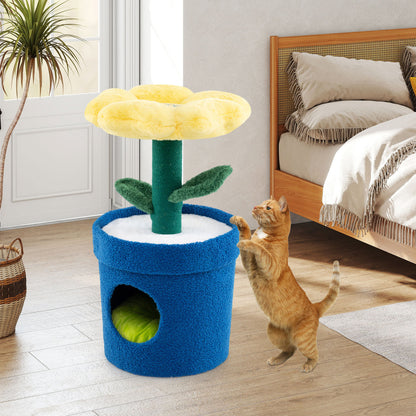 Cute Cat Tree With Flower Perch, Yellow Cat Trees Condos & Scratchers at Gallery Canada
