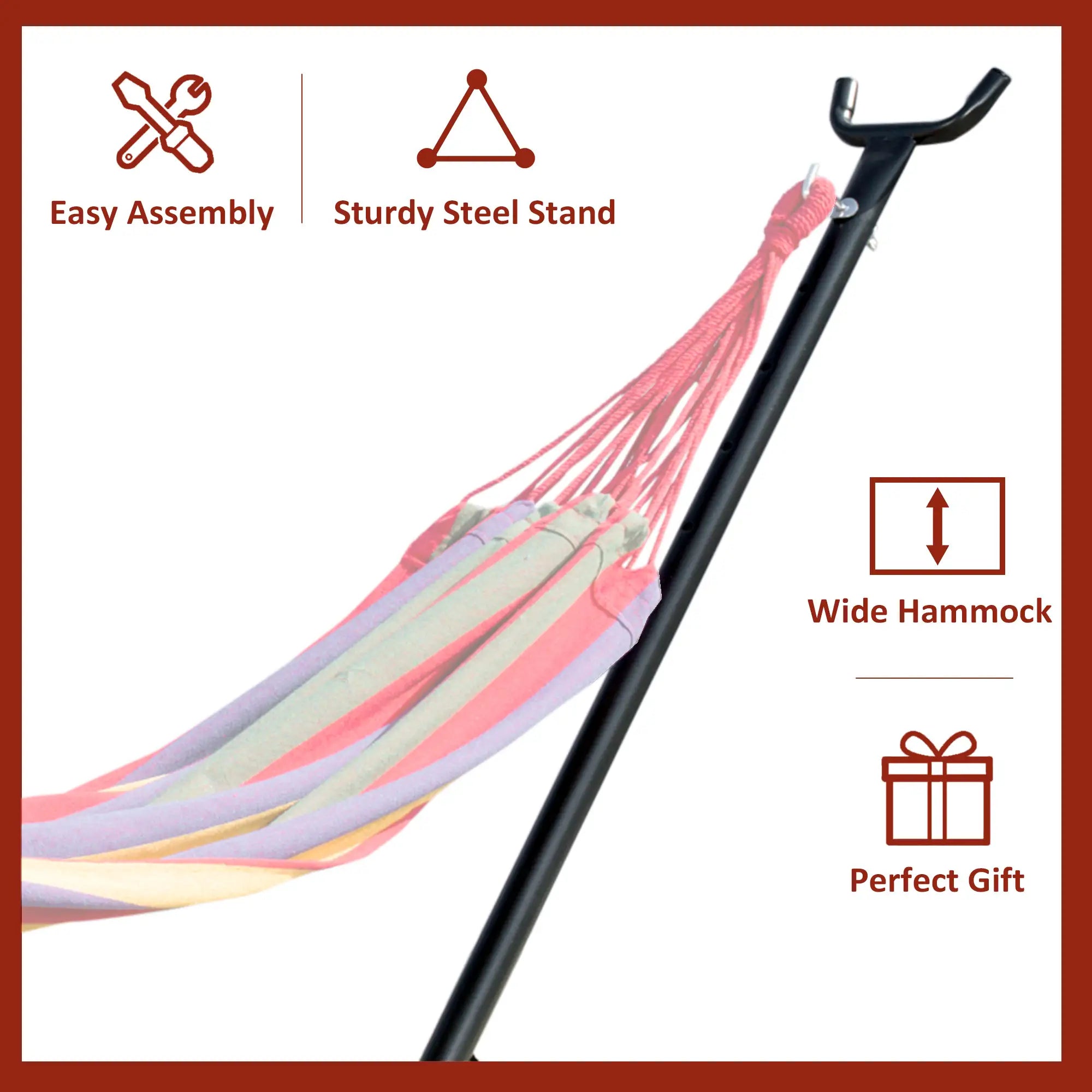 9.2'L Adjustable Hammock Stand, Heavy Duty, Outdoor Camping, Black Hammock Stands at Gallery Canada