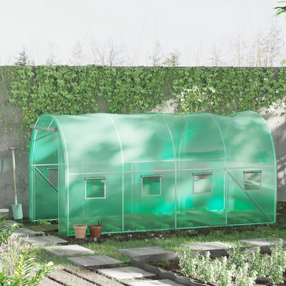 Walk-In Tunnel Greenhouse, 13x6.4x6.5ft, Galvanised Steel Frame, Green Tunnel Greenhouses at Gallery Canada