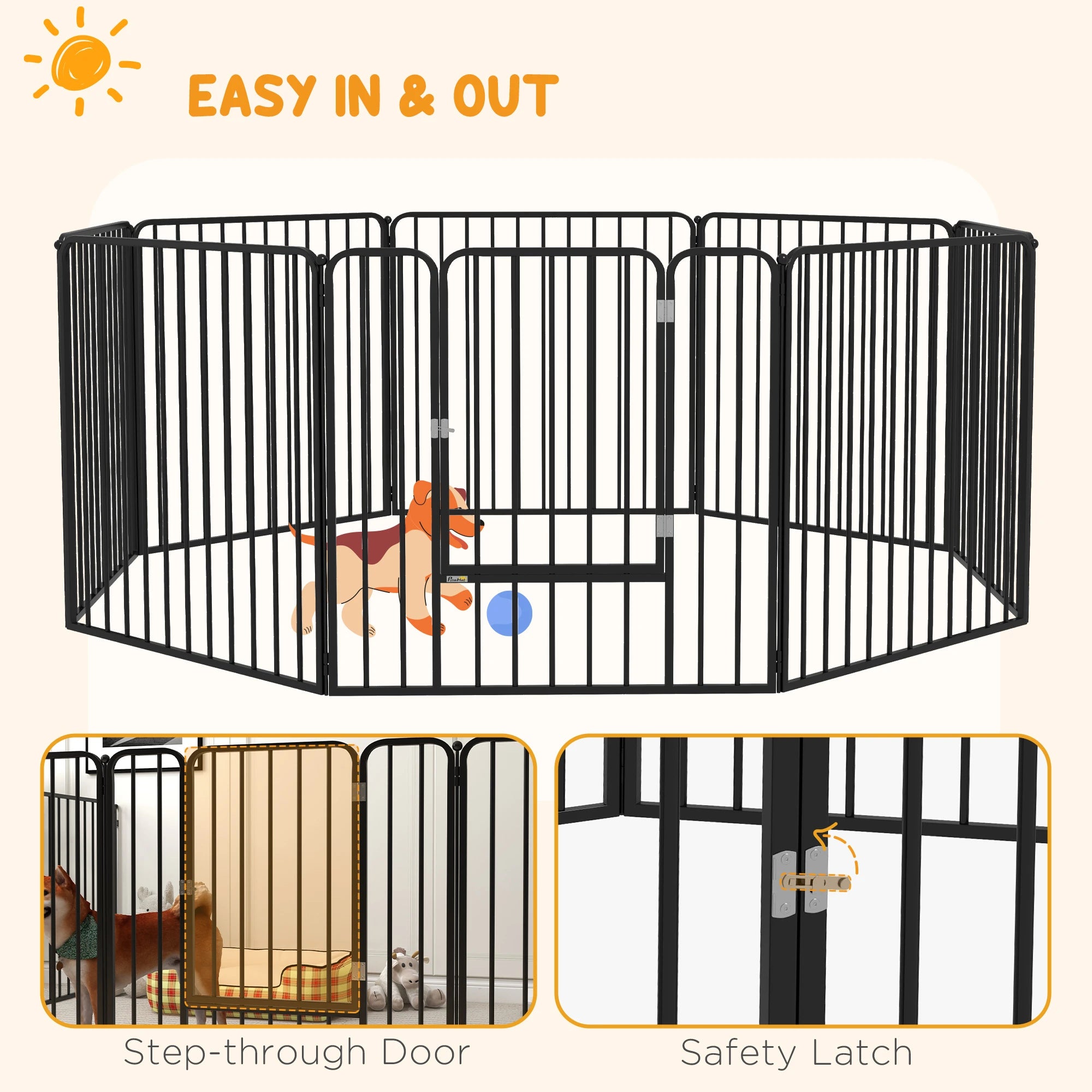 Outdoor Dog Fence, 8 Panels 31.5