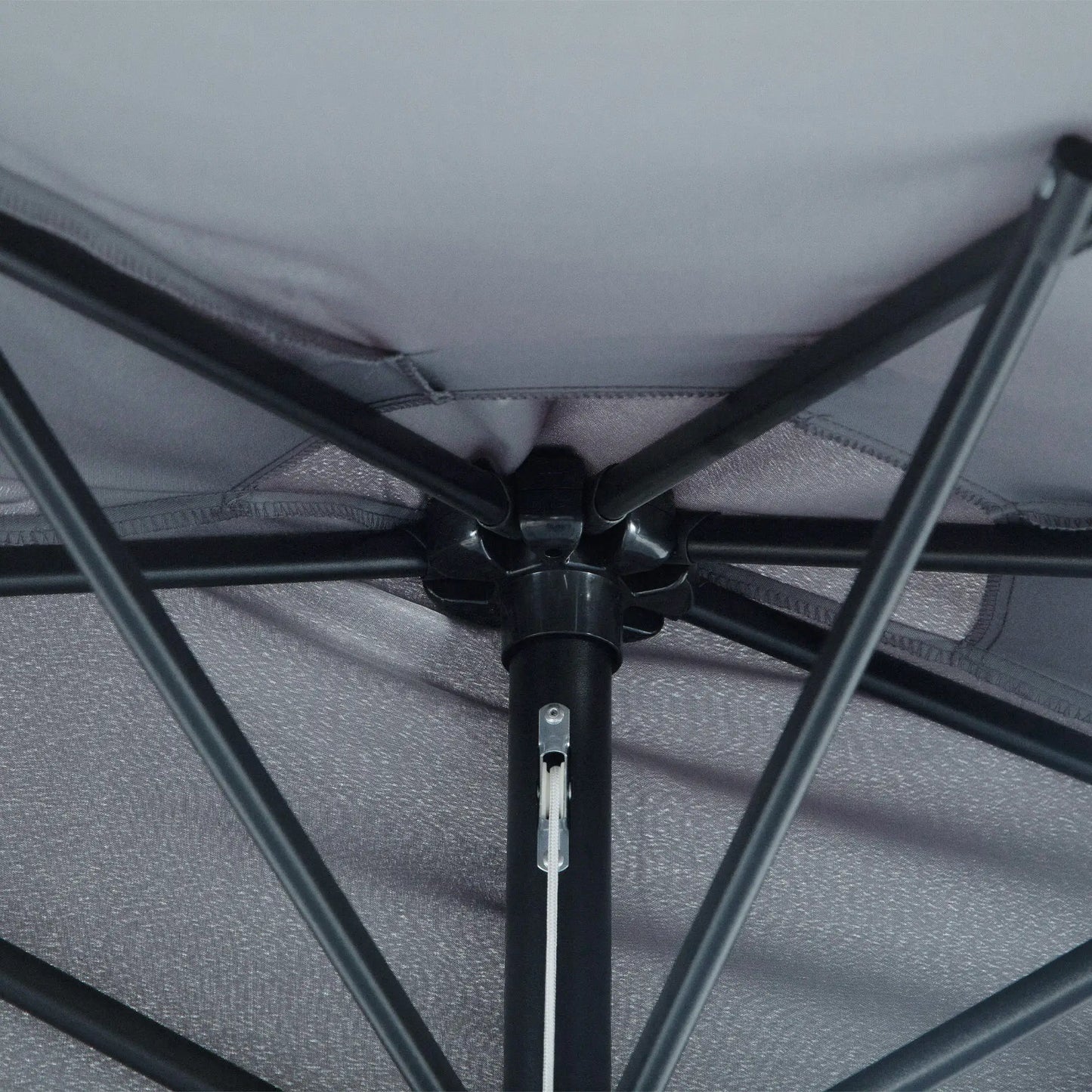 9ft Half Round Umbrella, Outdoor Patio Sun Shade, 5 Ribs, Grey Sun Umbrellas at Gallery Canada