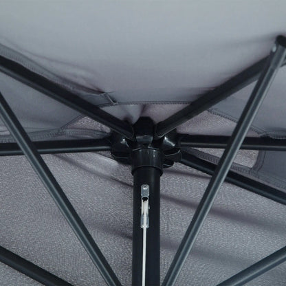 9ft Half Round Umbrella, Outdoor Patio Sun Shade, 5 Ribs, Grey Sun Umbrellas at Gallery Canada