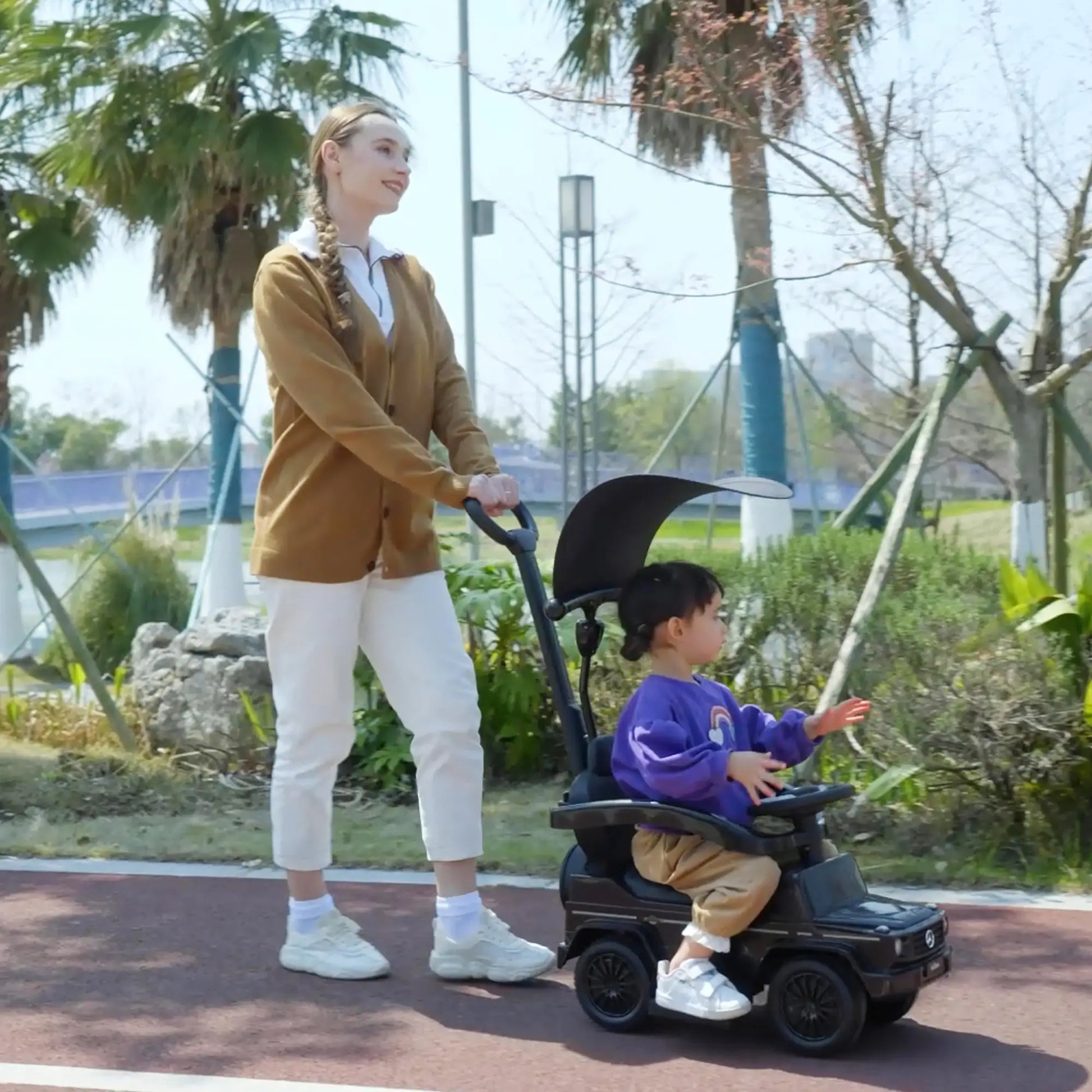 Licensed Push Car, 3-in-1 Toddler Sliding Car, Black Push Cars for Toddlers at Gallery Canada