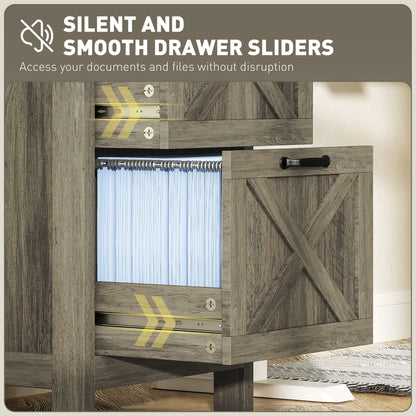 Vertical 3-Drawer Filing Cabinet, Rustic Farmhouse, A4, Letter Size, Grey Wash Office Cabinets & Cupboards at Gallery Canada