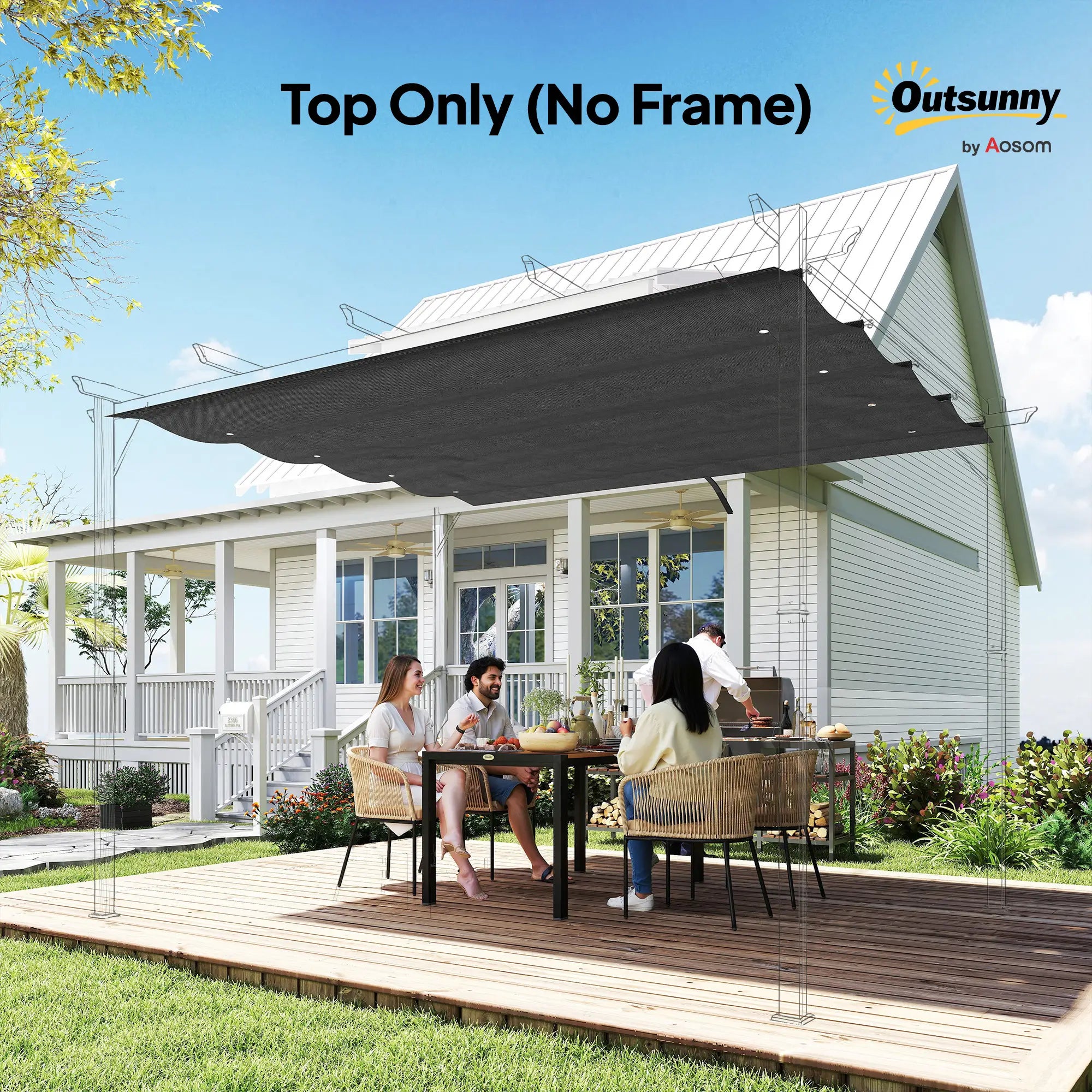 Retractable Pergola Canopy, 10' x 7' Sun Shade, UV30+, Dark Grey Gazebo Canopy Replacement at Gallery Canada