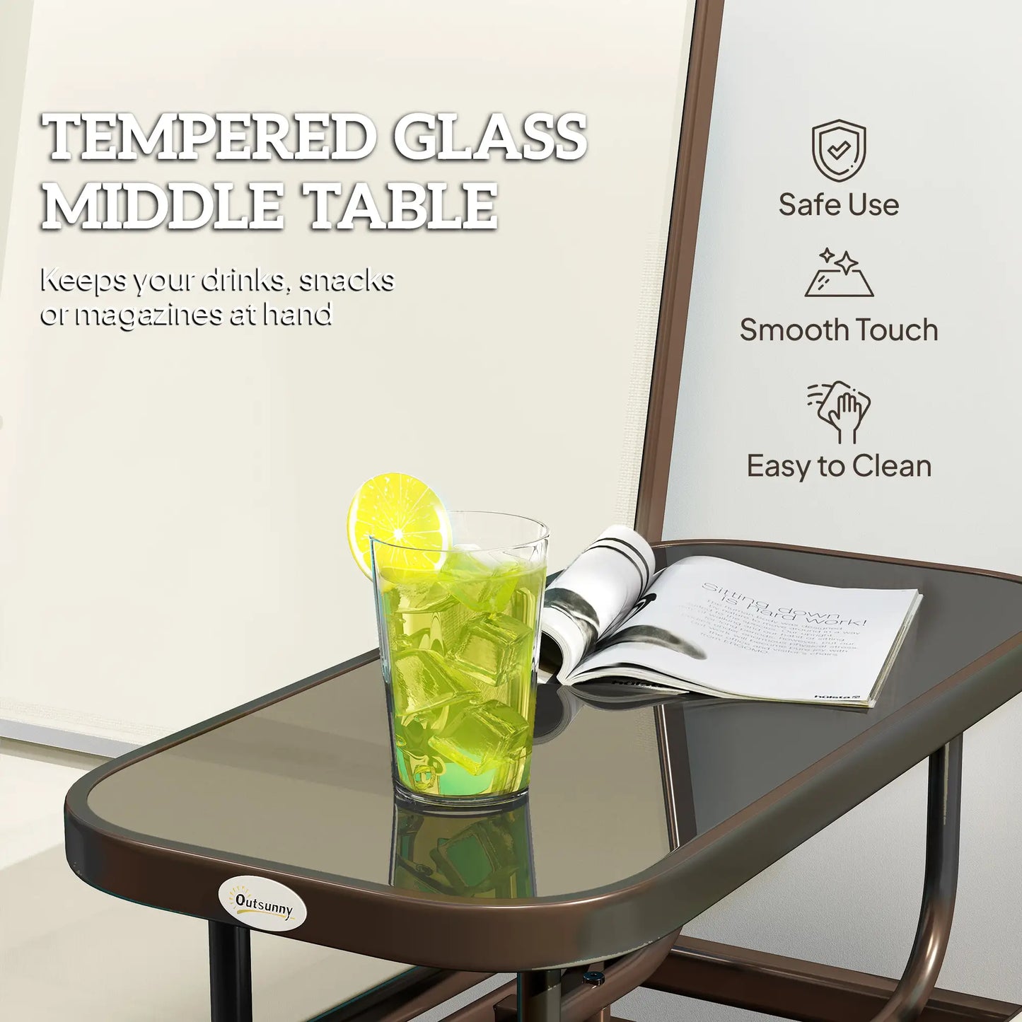 2 Person Patio Glider Rocking Chair, Outdoor Loveseat, Beige Outdoor Gliders at Gallery Canada