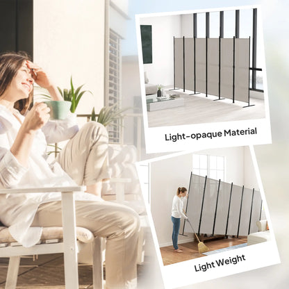 6 Ft Folding Room Divider, Portable Privacy Screen, Beige Room Dividers at Gallery Canada