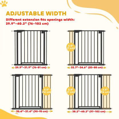 Baby Gate, Pet Safety Gate, 30"-41" Wide, Auto-Close, Black Pet Gates at Gallery Canada