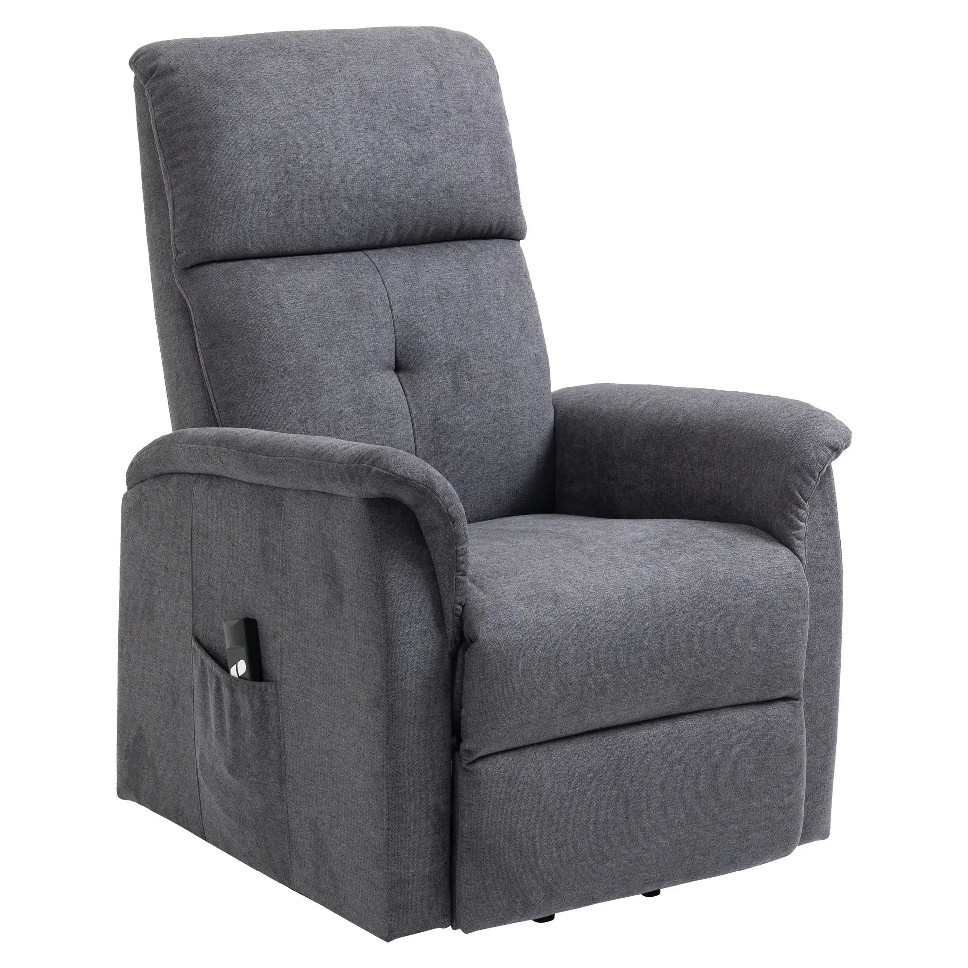 Power Lift Chair, Electric Recliner Sofa with Remote, Side Pocket, Grey Electric Power Lift Chairs at Gallery Canada