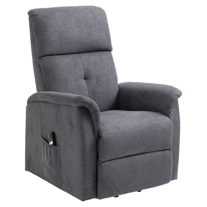 Power Lift Chair, Electric Recliner Sofa with Remote, Side Pocket, Grey Electric Power Lift Chairs at Gallery Canada