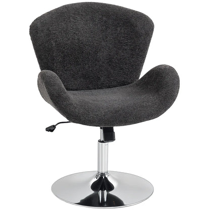 Velvet Swivel Office Chair, Wide Bucket Seat, Butterfly Back, Dark Grey Task Chairs at Gallery Canada