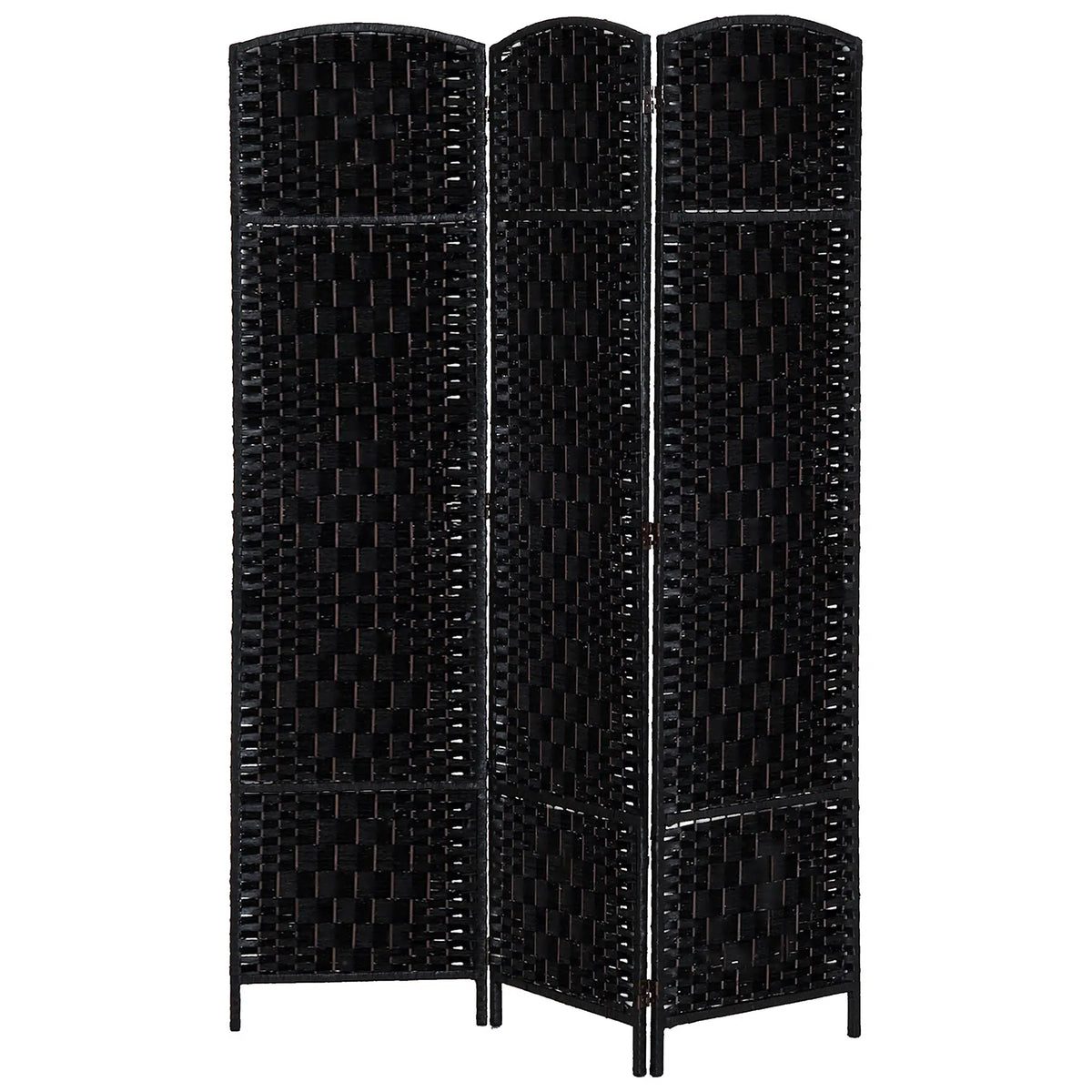 6ft Folding Room Divider, 3 Panel Wooden Frame, Black Room Dividers at Gallery Canada