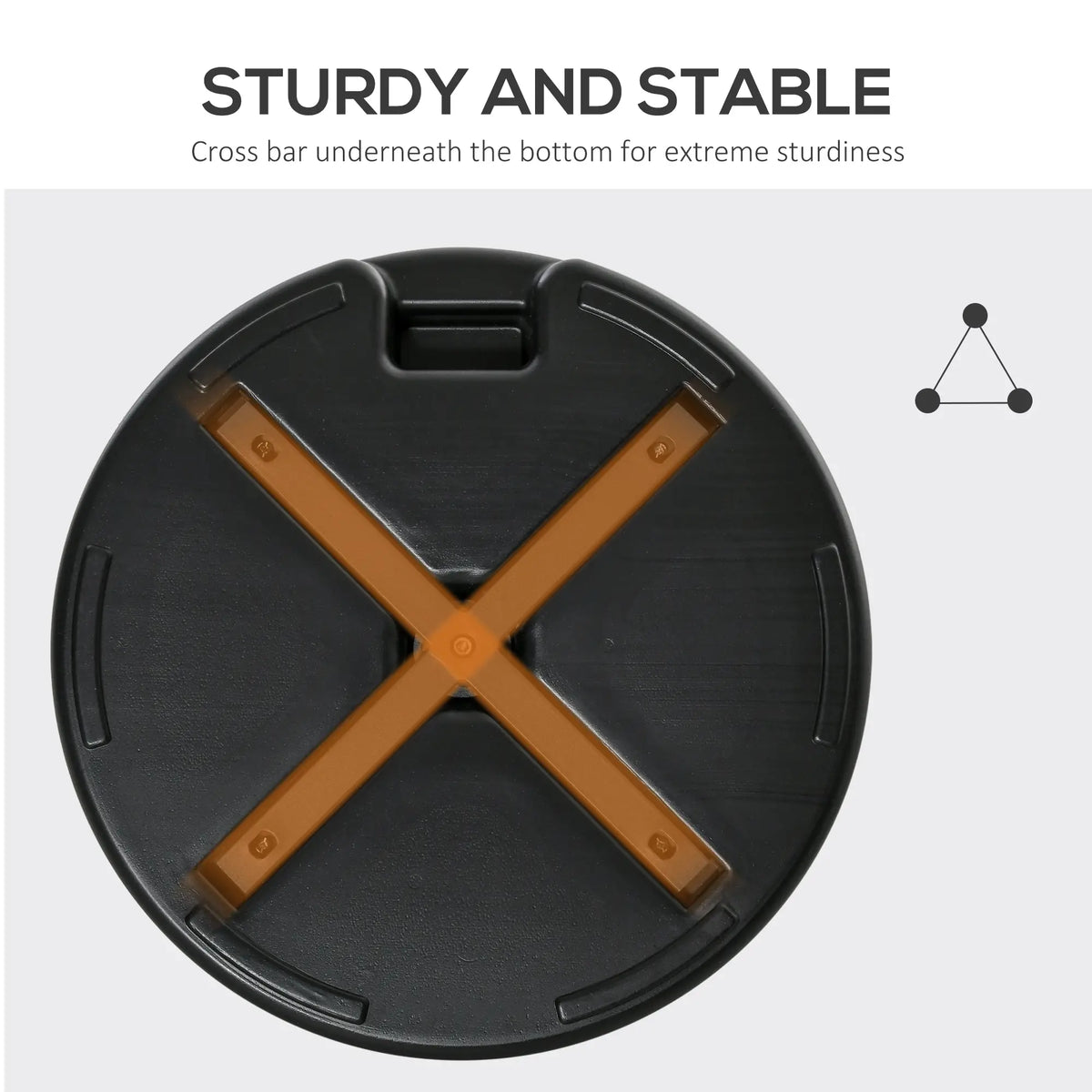 "22" Round Parasol Base, Water Filled, for 1.5"/1.9" Poles, Black Umbrella Bases at Gallery Canada