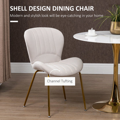 Modern Dining Chairs Set of 2, Cushioned Backrest, Cream White Bar Stools at Gallery Canada