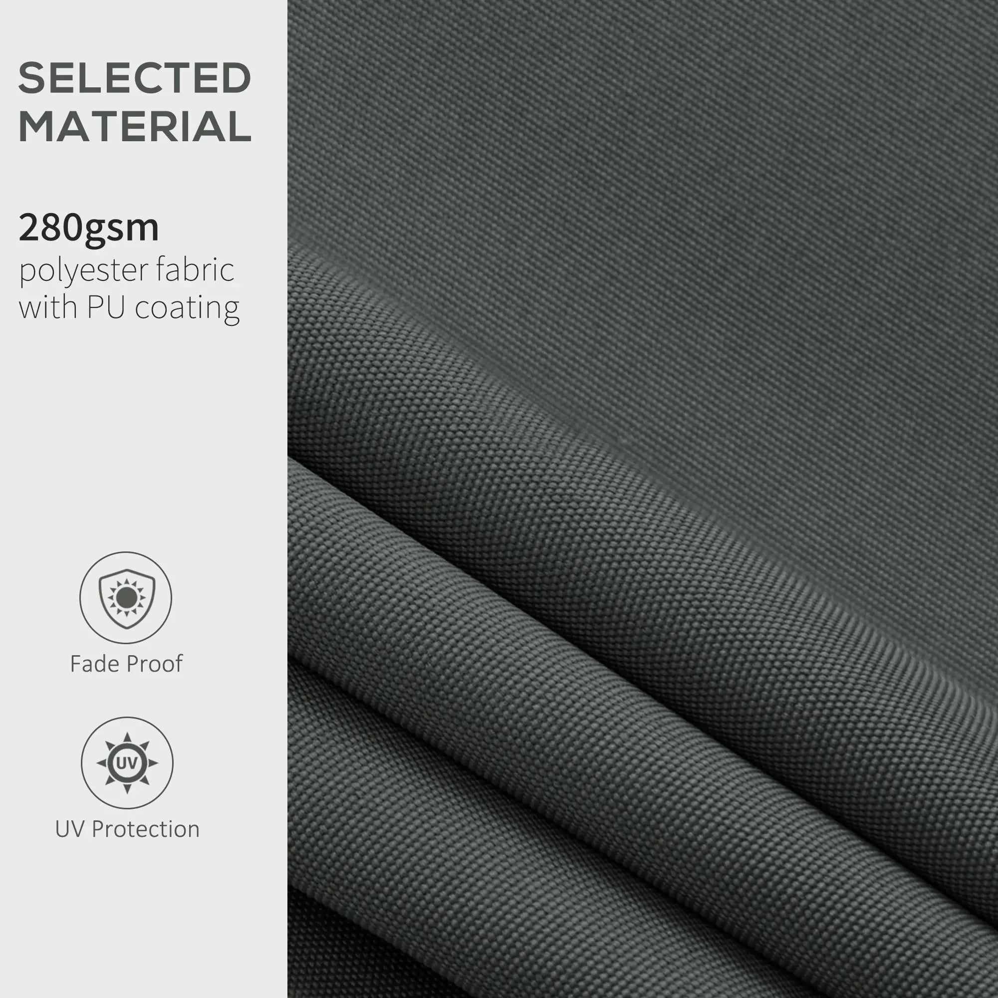 10' x 8' Retractable Awning Fabric, Outdoor Sunshade Canopy, UV Protection, Grey Awning Fabric Replacement at Gallery Canada
