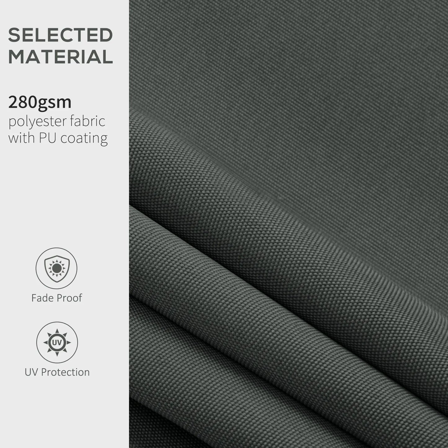 10' x 8' Retractable Awning Fabric, Outdoor Sunshade Canopy, UV Protection, Grey Awning Fabric Replacement at Gallery Canada