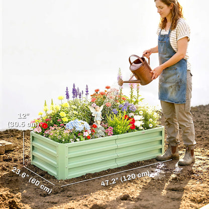 Galvanized Raised Garden Bed, 4' x 2' x 1', Green Galvanized Planter Boxes at Gallery Canada