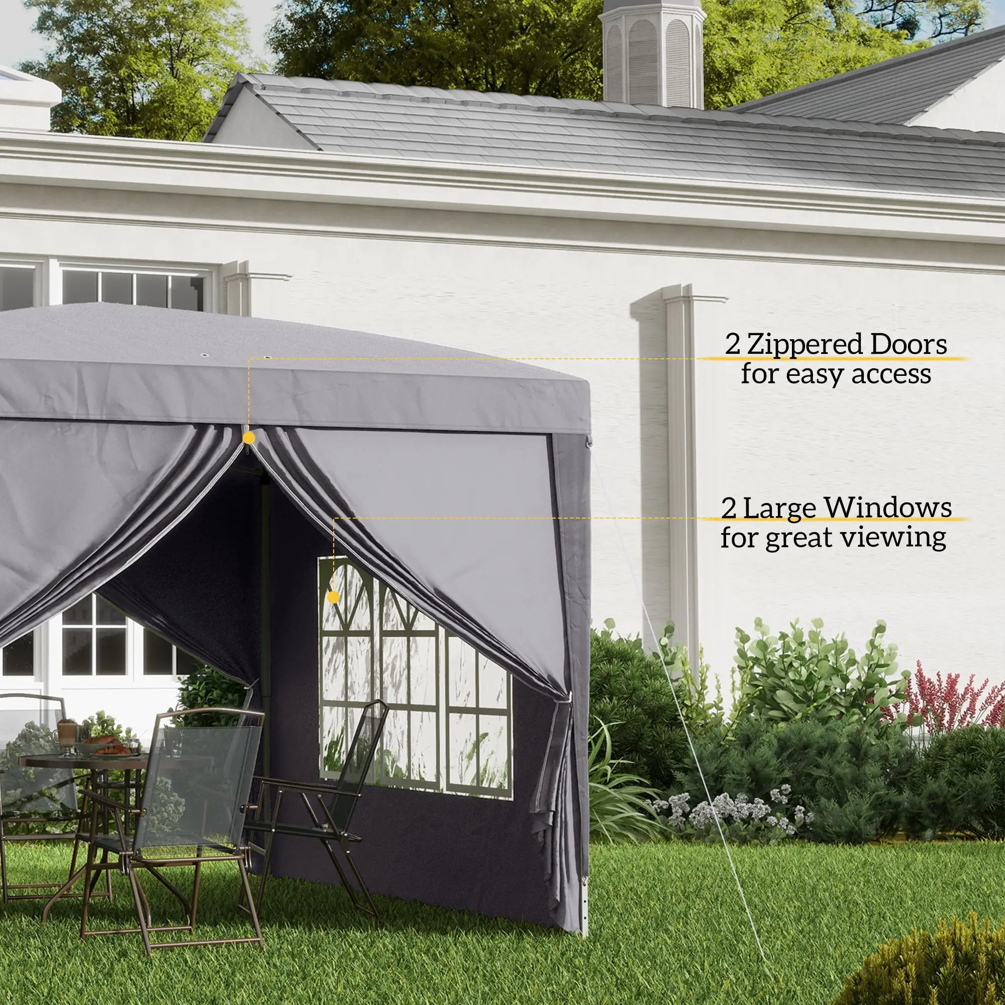 10'x10' Pop Up Party Tent, Wedding Gazebo Canopy, Grey Pop Up Canopies at Gallery Canada