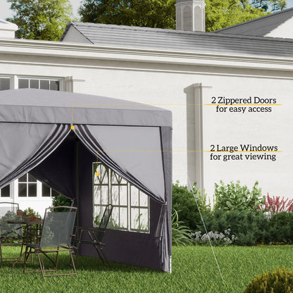 10'x10' Pop Up Party Tent, Wedding Gazebo Canopy, Grey Pop Up Canopies at Gallery Canada