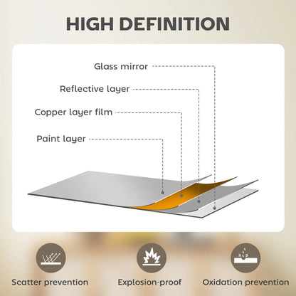 Miroir mural de 24", miroir décoratif moderne pour chambre à coucher et salon, argenté