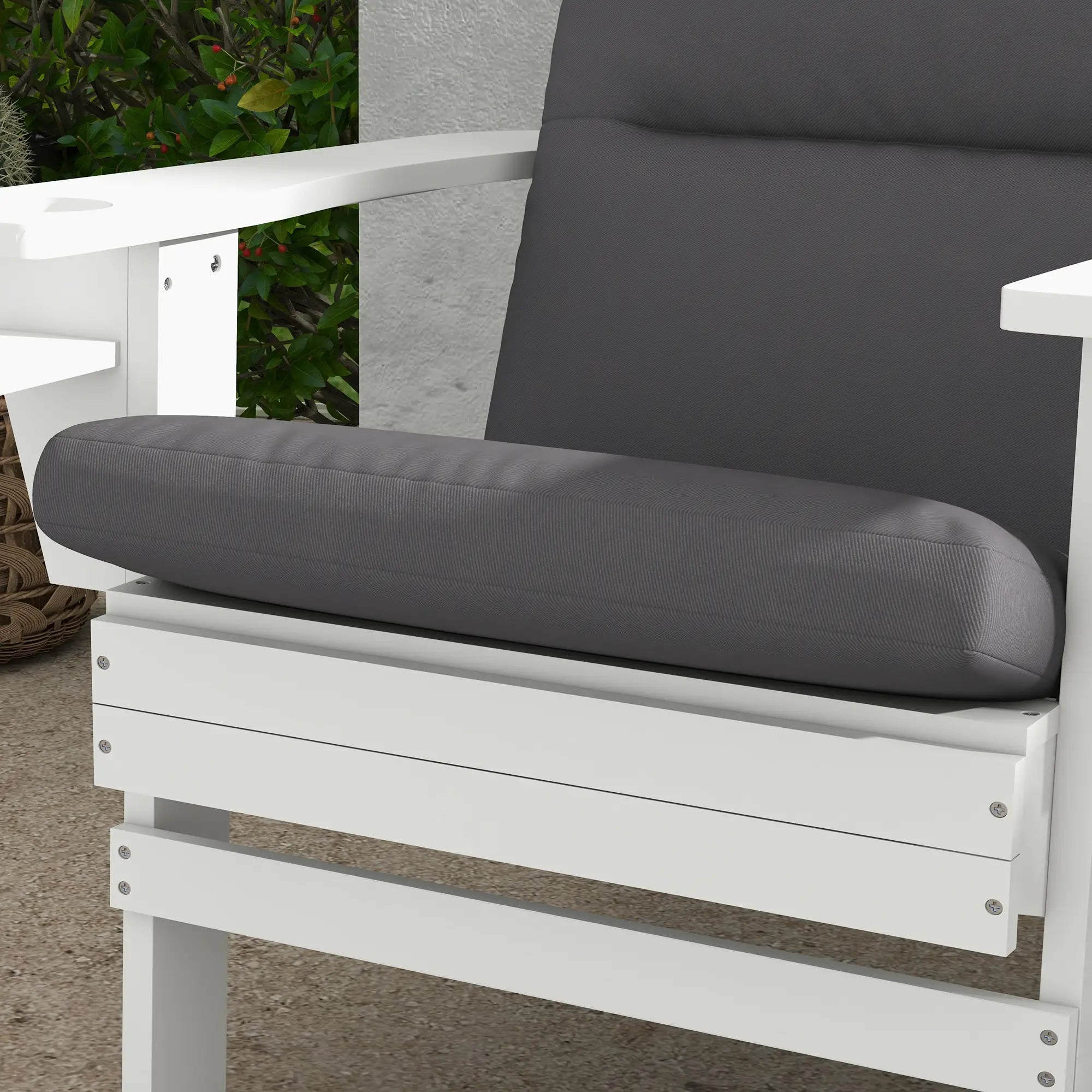 Adirondack Chair Cushion, Replacement with Back and Ties, Grey Patio Chair Cushions at Gallery Canada
