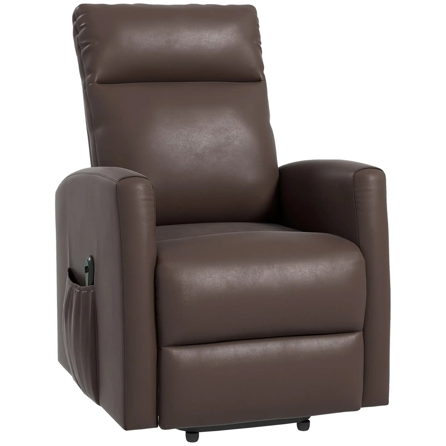 Power Lift Recliner Chair, Remote Control, Side Pocket, Brown Electric Power Lift Chairs Brown at Gallery Canada