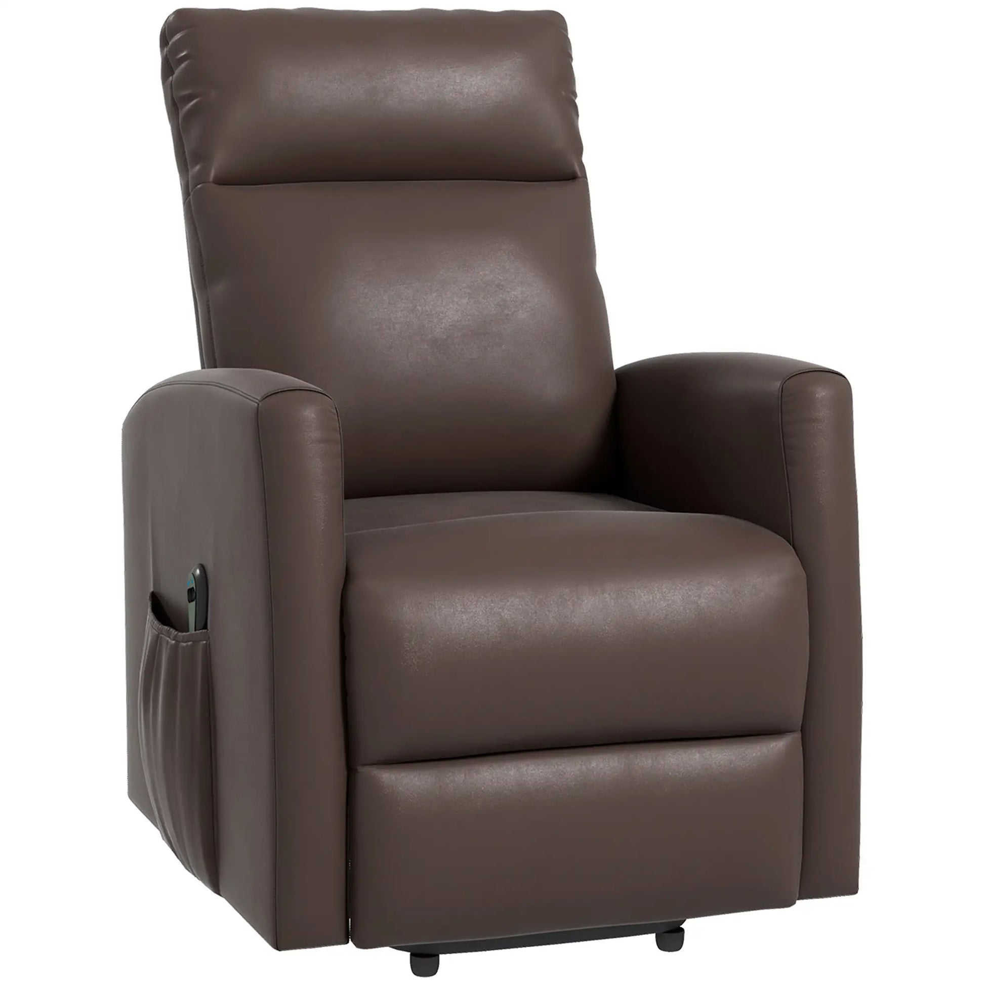 Power Lift Recliner Chair, Remote Control, Side Pocket, Brown Electric Power Lift Chairs Brown at Gallery Canada