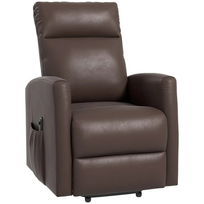 Power Lift Recliner Chair, Remote Control, Side Pocket, Brown Electric Power Lift Chairs Brown at Gallery Canada