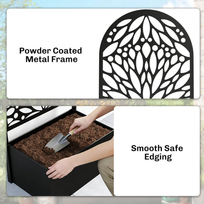 Metal Raised Garden Bed with Trellis, Freestanding Flower Bed Galvanized Planter Boxes at Gallery Canada
