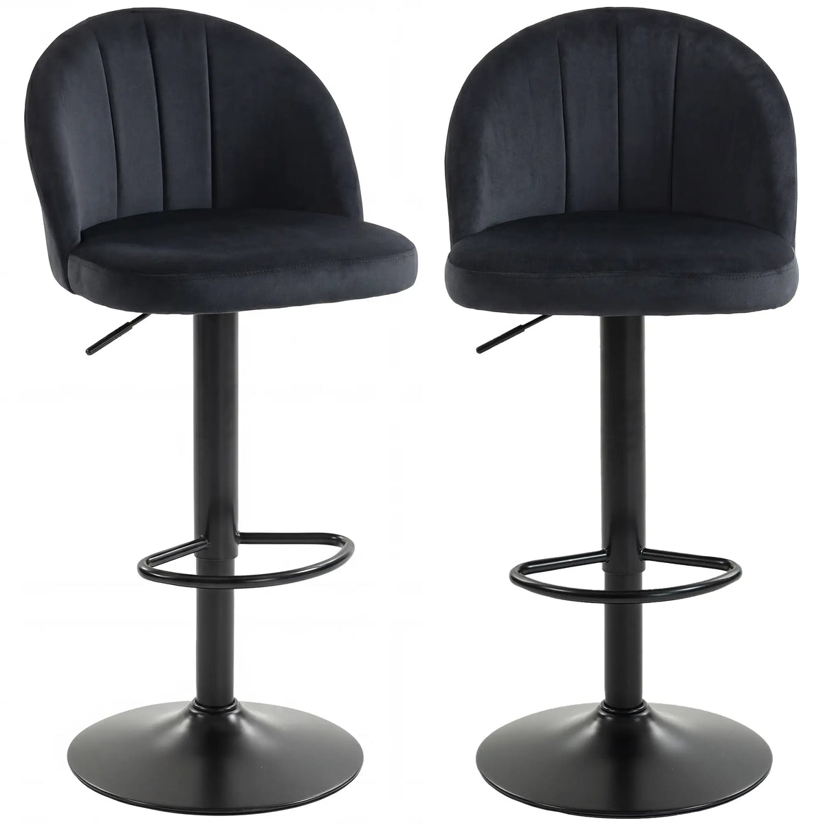 Swivel Counter Height Barstools Set of 2, Black Bar Stools Black at Gallery Canada