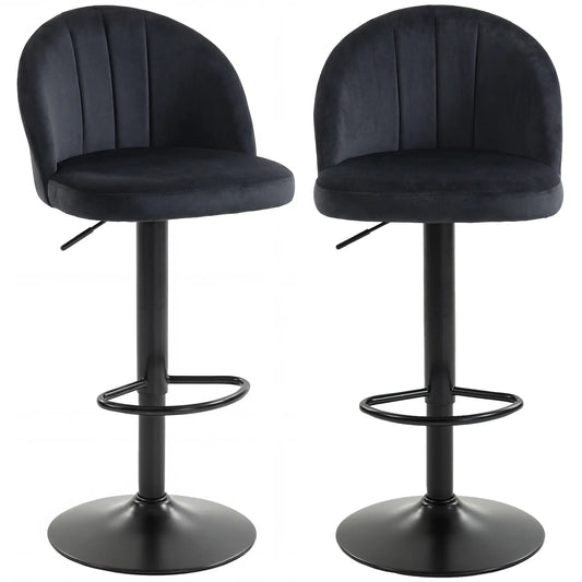 Swivel Counter Height Barstools Set of 2, Black Bar Stools Black at Gallery Canada