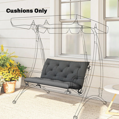 Porch Swing Cushion With Backrest, 2 Seater, Dark Grey, 39.4" x 38.6", dark grey Patio Chair Cushions at Gallery Canada
