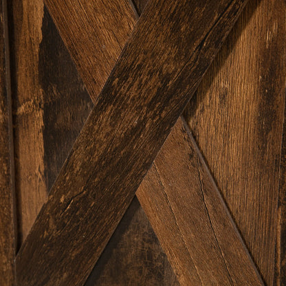 Buffet industriel, armoire buffet avec portes coulissantes de grange, marron rustique, marron