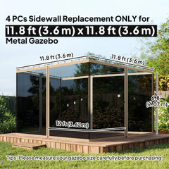 Mosquito Netting For Gazebo, 12' x 12', Beige, Black Gazebo Sidewalls at Gallery Canada