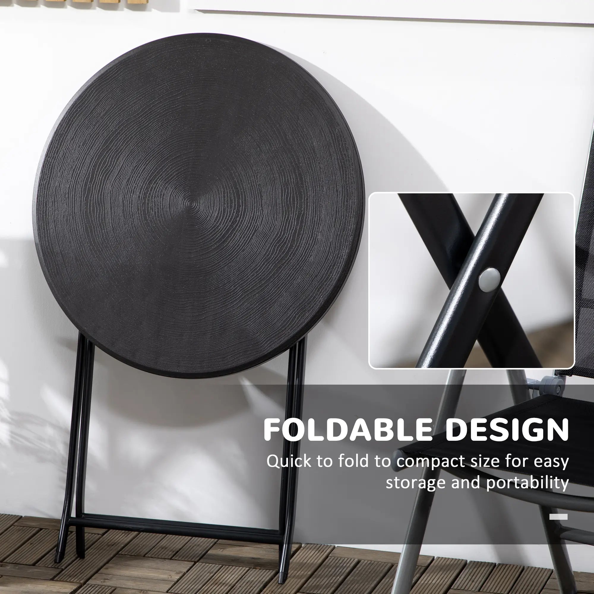 Folding Outdoor Coffee Table, 23.6