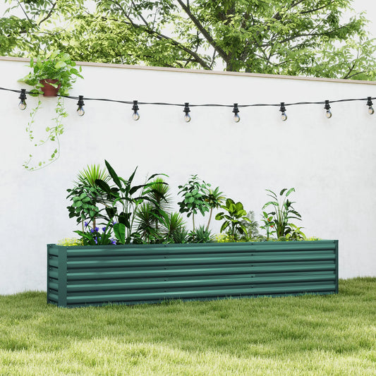 8 x 1.3 x 1.5ft Galvanized Raised Garden Bed, Green Galvanized Planter Boxes Green at Gallery Canada