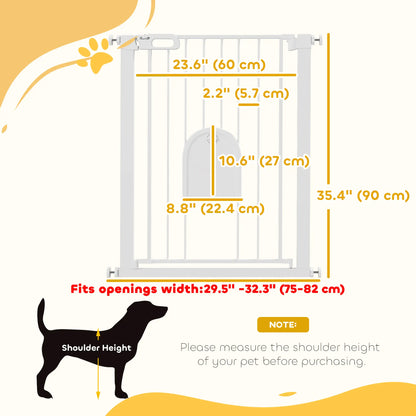 30"-32" Extra Wide Pet Gate, 35"H, Small Door, White Houses, Kennels & Pens at Gallery Canada