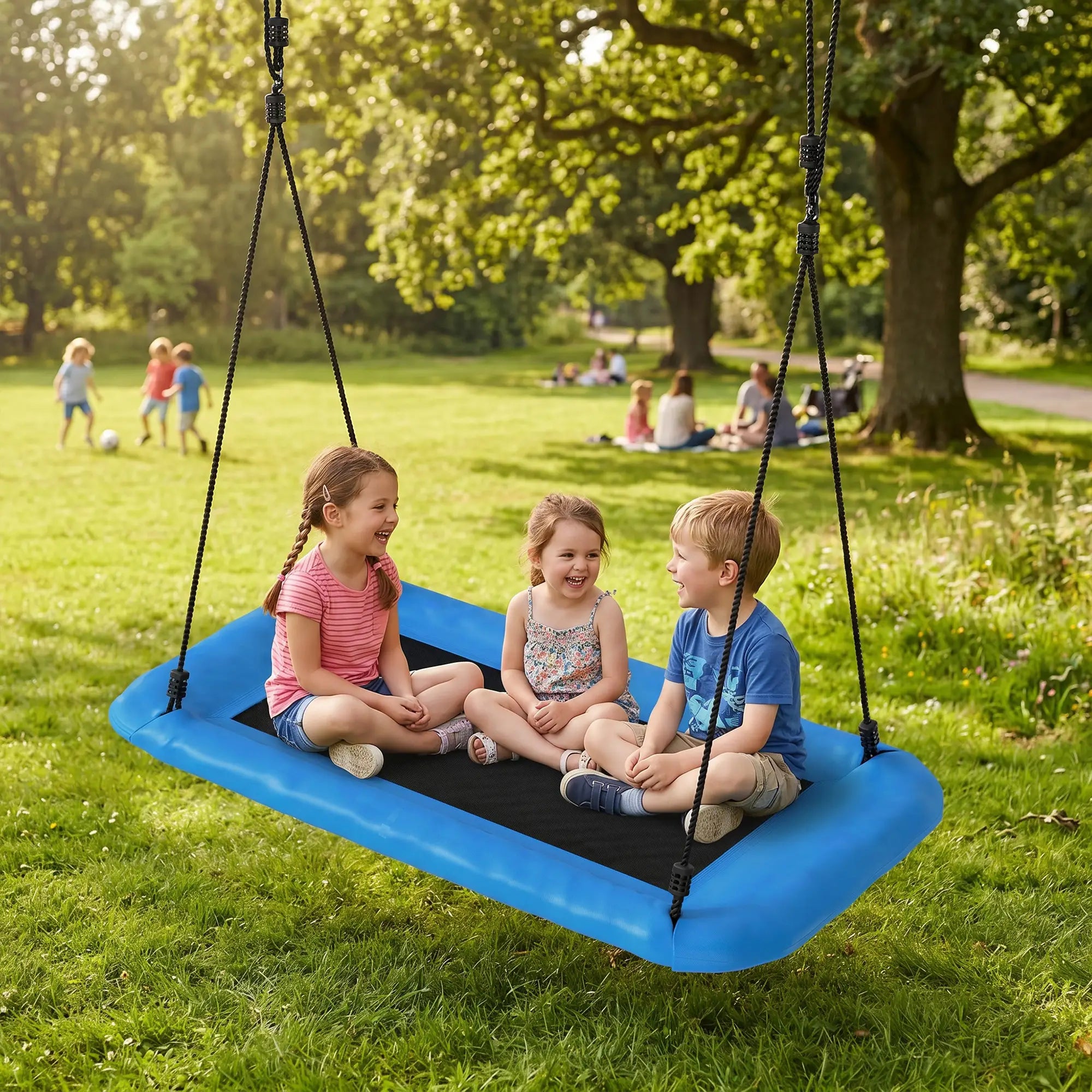 Adjustable Ropes Tree Straps Basket Swing, 58