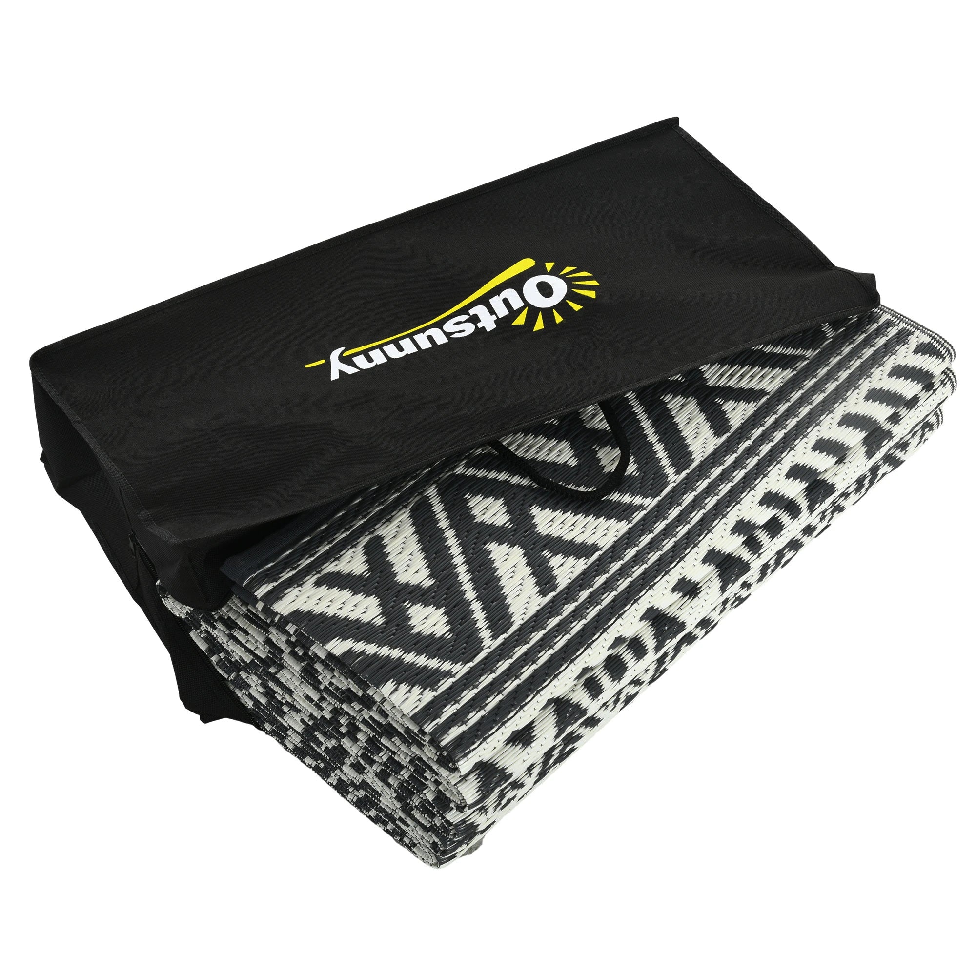 Reversible Outdoor Rug, Waterproof, 8' x 10', Grey Cream White Outdoor Reversible Rugs at Gallery Canada