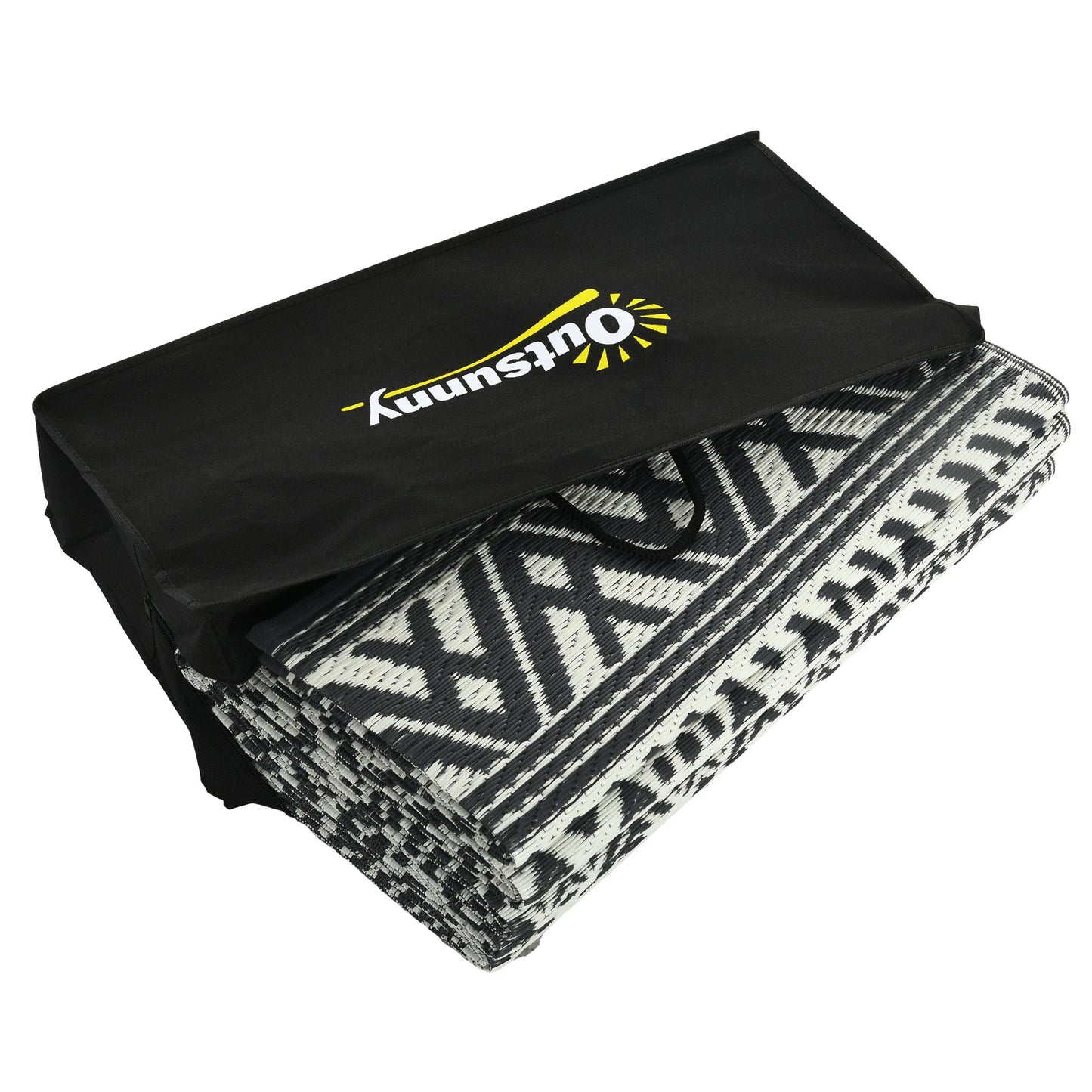 Reversible Outdoor Rug, Waterproof, 8' x 10', Grey Cream White Outdoor Reversible Rugs at Gallery Canada