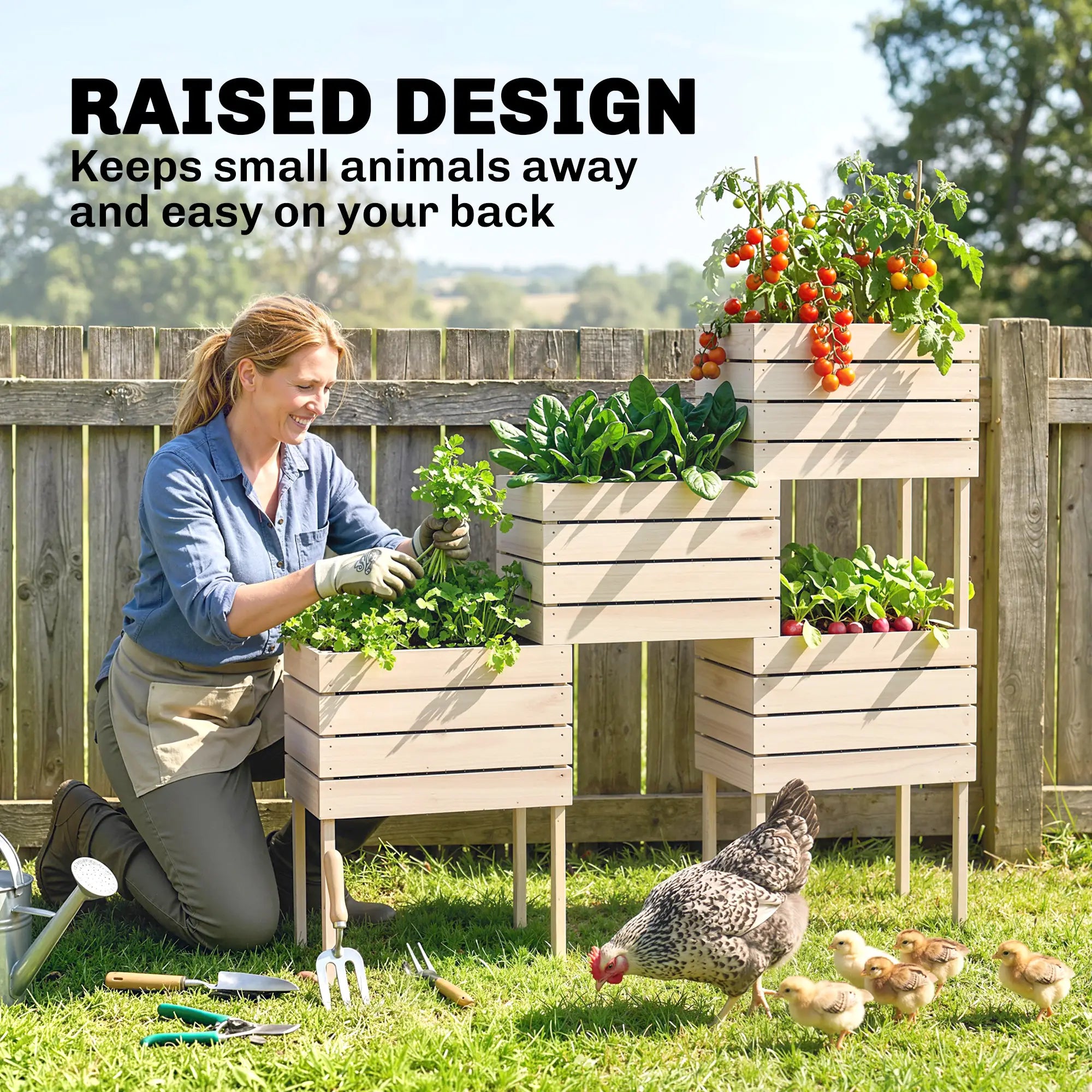 4PCS Wooden Raised Garden Beds, DIY Elevated Planter Box Kit, Indoor Outdoor Elevated Garden Beds at Gallery Canada