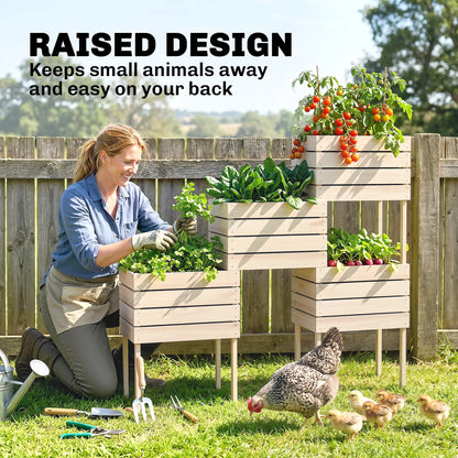 4PCS Wooden Raised Garden Beds, DIY Elevated Planter Box Kit, Indoor Outdoor Elevated Garden Beds at Gallery Canada