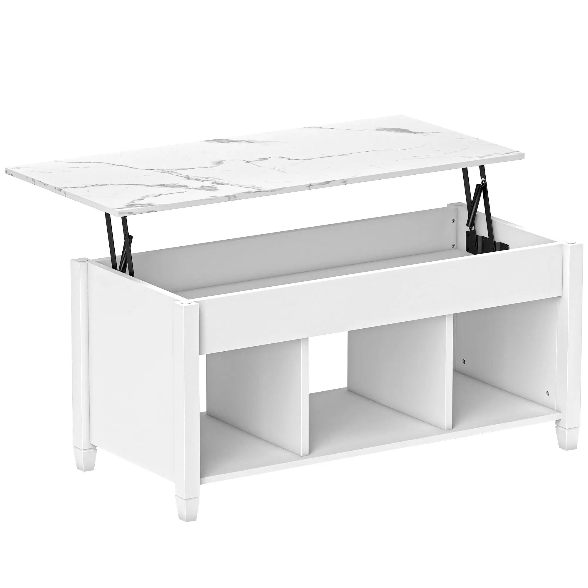 Lift Top Coffee Table, Storage Shelves, Hidden Compartment, 41