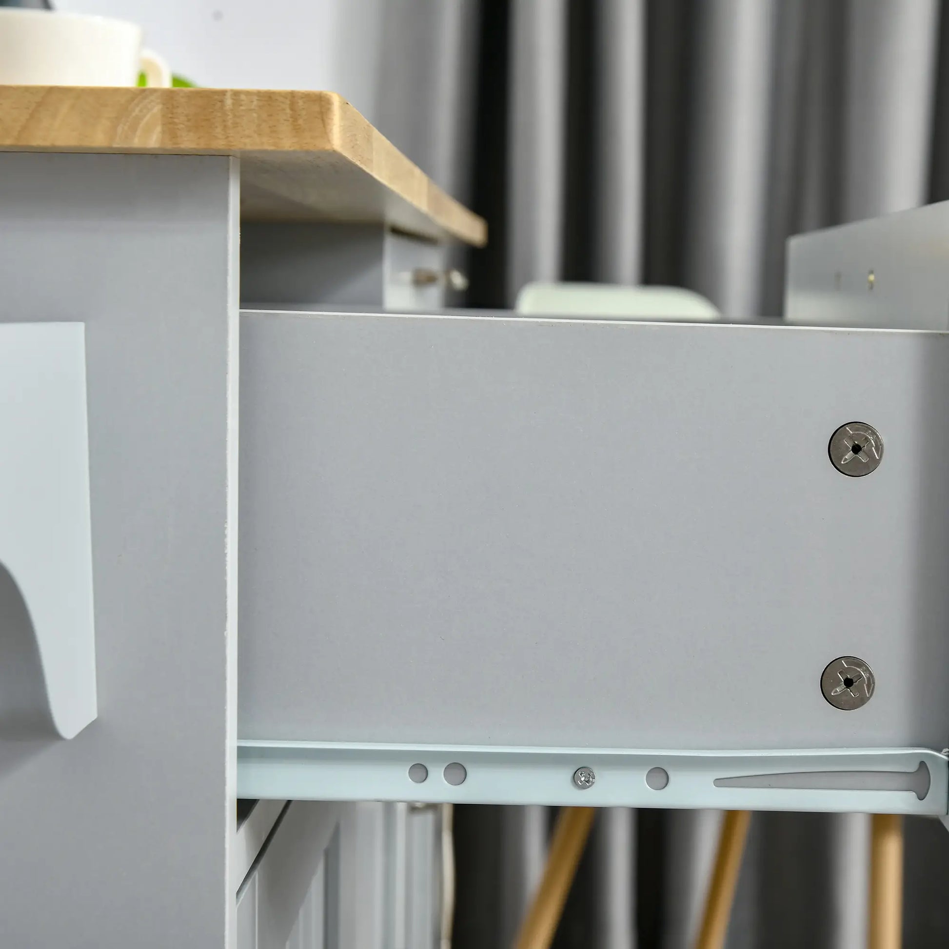 Rolling Kitchen Island, Cart with 2 Drawers, 3 Door Cabinets, 3-Doors, Grey Kitchen Islands & Kitchen Carts at Gallery Canada