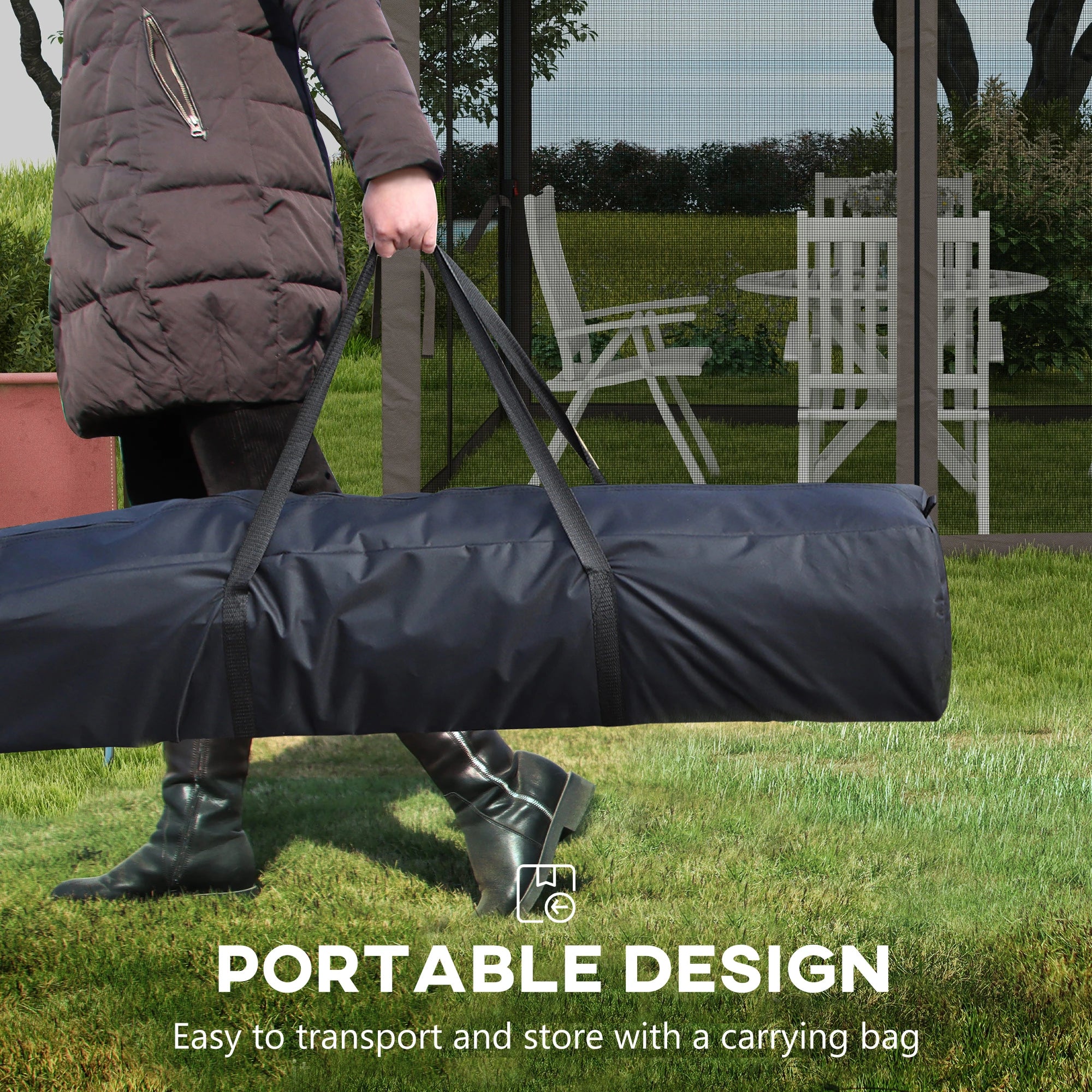 11' x 11' Pop Up Canopy, 2-Tier Soft Top Shelter Tent, Grey Pop Up Canopies at Gallery Canada