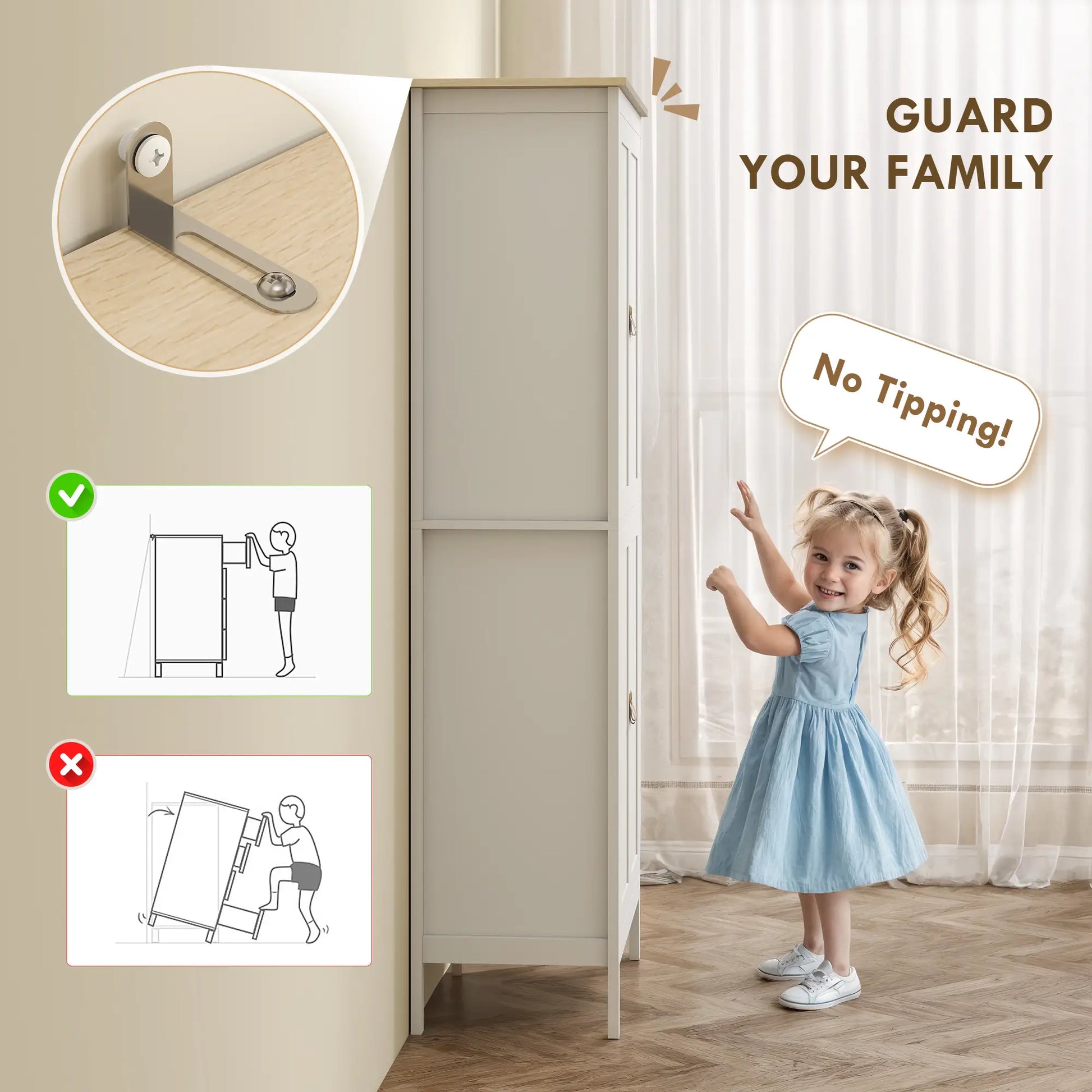 69.5" Tall Kitchen Pantry Cabinet, Motion Sensor LED Light, White Kitchen Pantry Cabinets at Gallery Canada