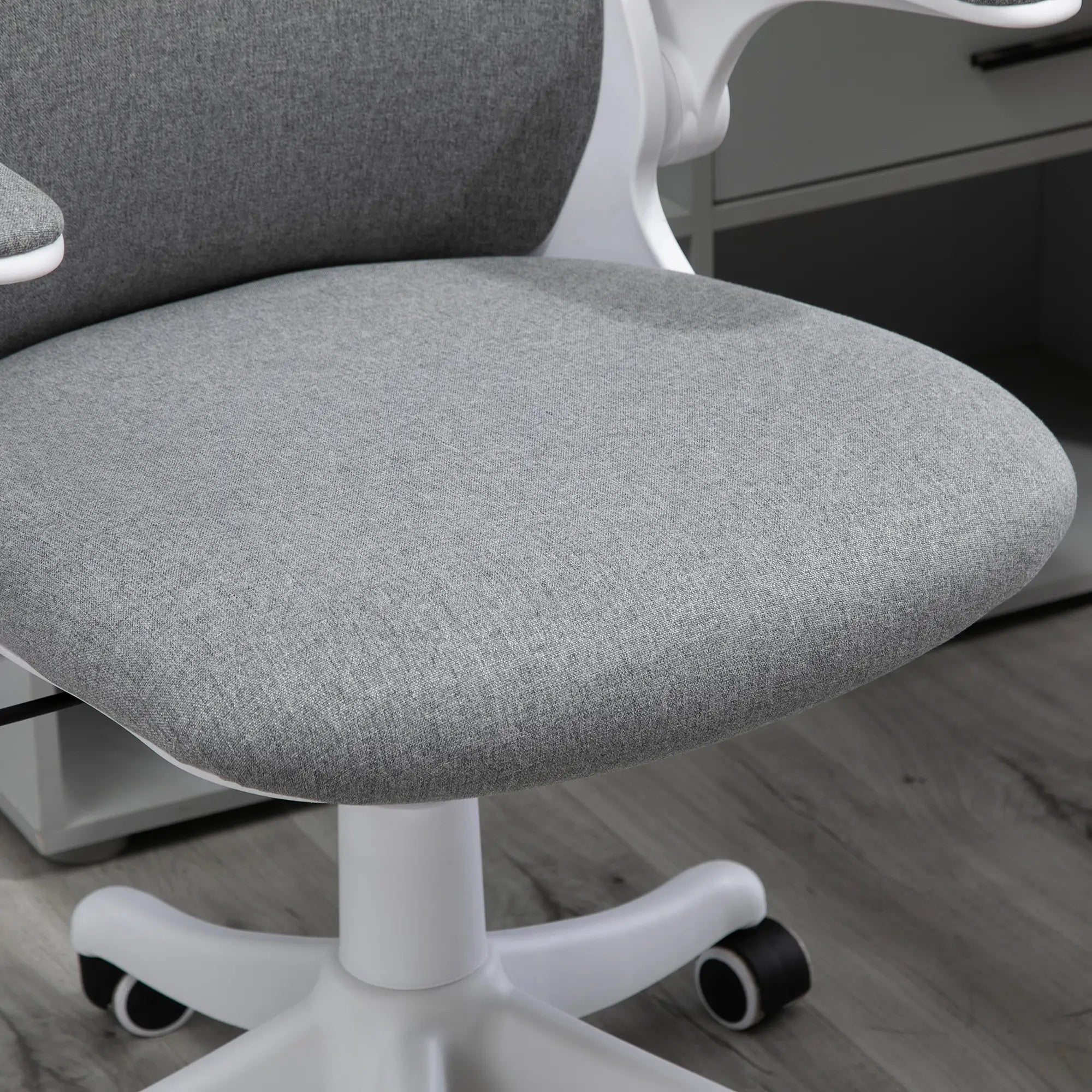 360° Swivel Office Chair, Adjustable Height, Flip-Up Arms, Grey Task Chairs at Gallery Canada