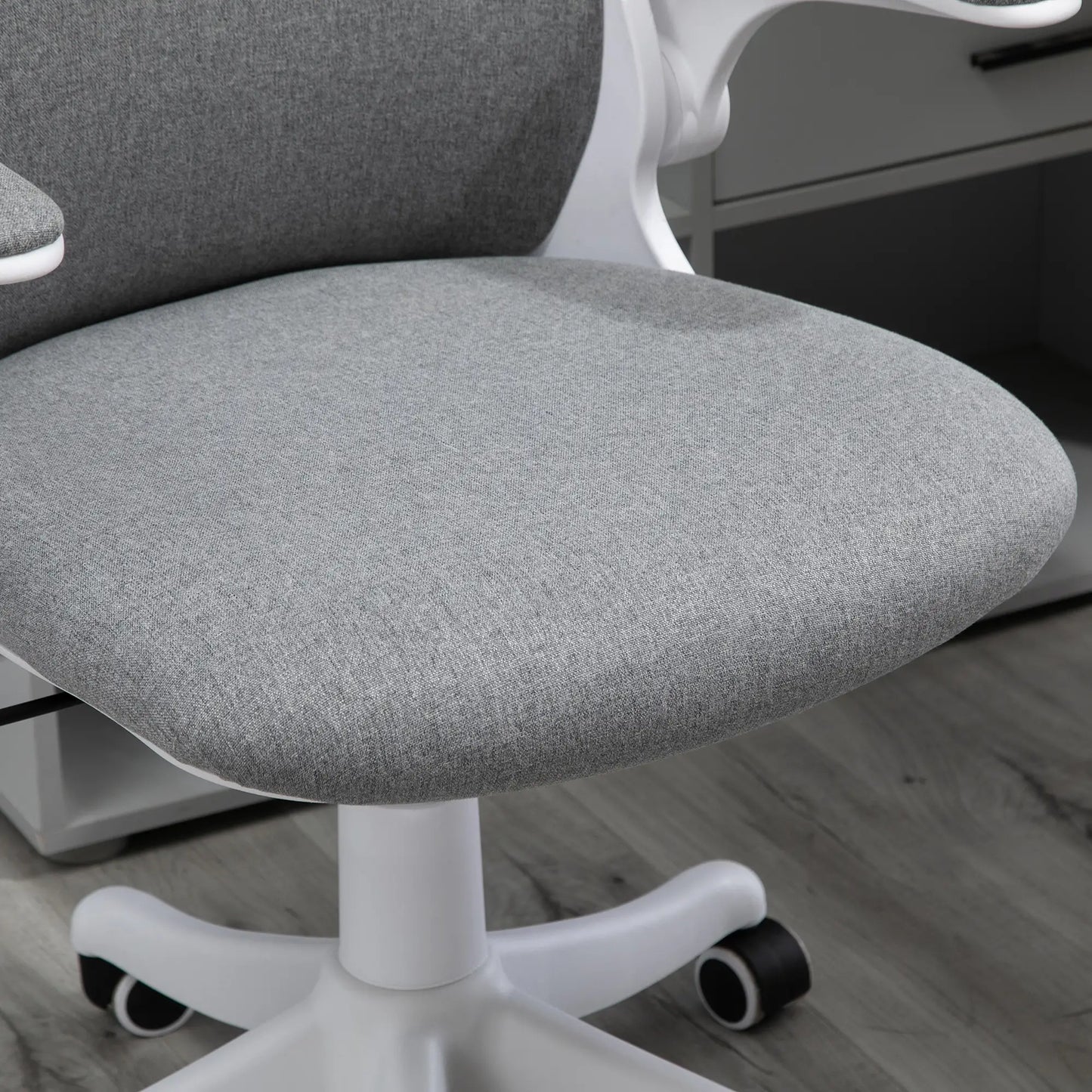 360° Swivel Office Chair, Adjustable Height, Flip-Up Arms, Grey Task Chairs at Gallery Canada